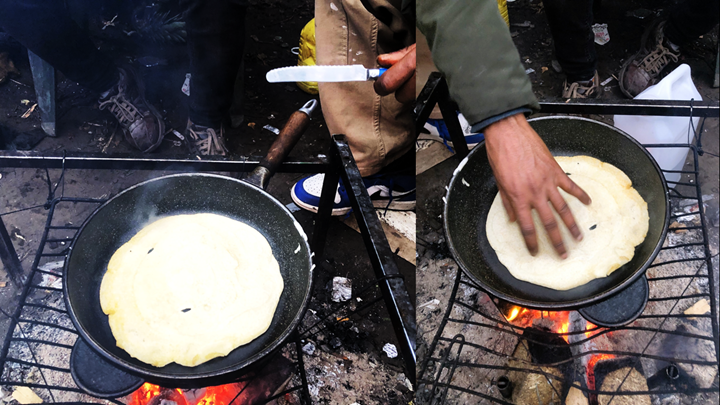 Cooking at Calais camp